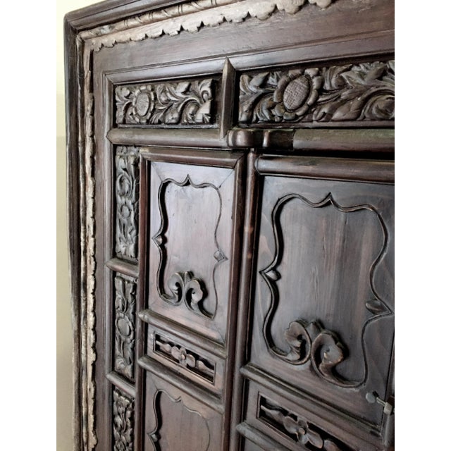 19th Century Asian Antique Monumental Carved Cabinet For Sale - Image 10 of 18
