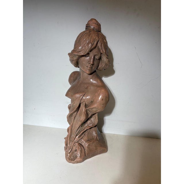 Art Nouveau Bust of Woman, 1890s-1910s For Sale - Image 10 of 10