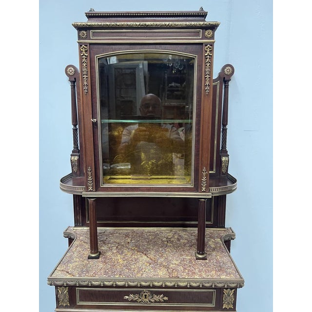 Napoleon III Mahogany and Chased Bronze Display Cabinet, 1800s For Sale - Image 5 of 18