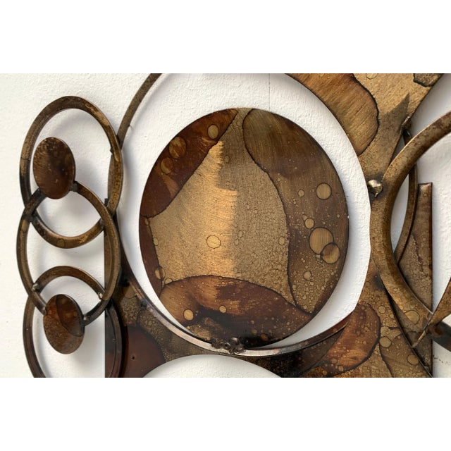 Mid-Century Danish Brutalist Metal Wall Sculpture and Candle Holder by Henrik Horst For Sale - Image 14 of 18