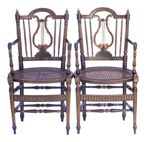 19th C. French Arm Chairs - a Pair