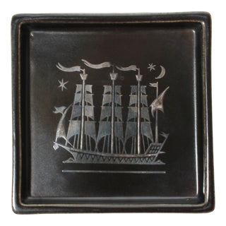 Ceramic Facett Ashtray by Sven Jonson for Gustavsberg, Sweden, 1960s For Sale