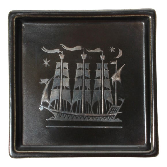 Ceramic Facett Ashtray by Sven Jonson for Gustavsberg, Sweden, 1960s For Sale