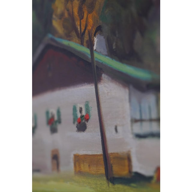 Traditional Anso Weiss German Country Side Oil Painting on Canvas For Sale - Image 3 of 11