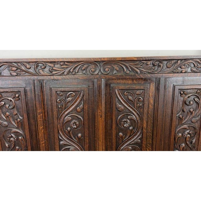 Brown French Style Monks Bench in Oak For Sale - Image 8 of 16