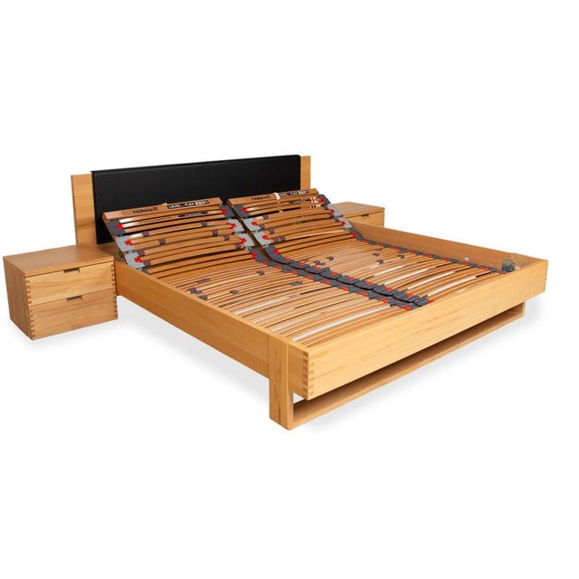 Flavo Bed with Bedside Tables in Brown and Black Wood from Hülsta For Sale - Image 4 of 16