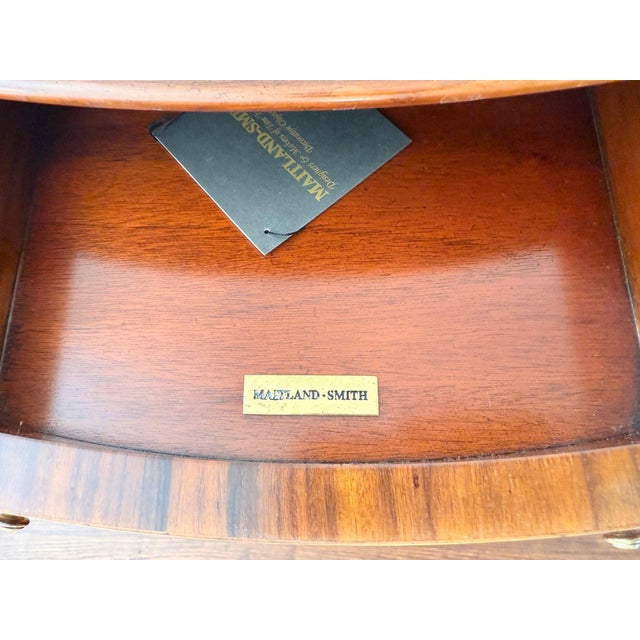 Wood Maitland Smith Drop Leaf Side Table on Casters For Sale - Image 7 of 8
