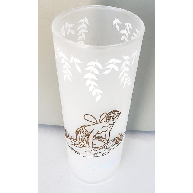 1950s White Rock Fairy Frosted Ice Tea Glasses by Libbey Set of 4