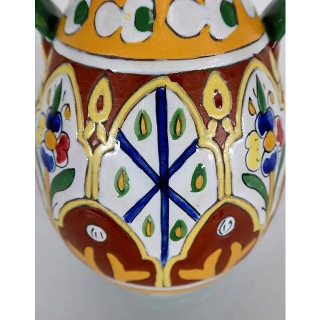 Polychrome Vase in Enamelled Earthenware, Nabeul, 1920 For Sale - Image 10 of 18