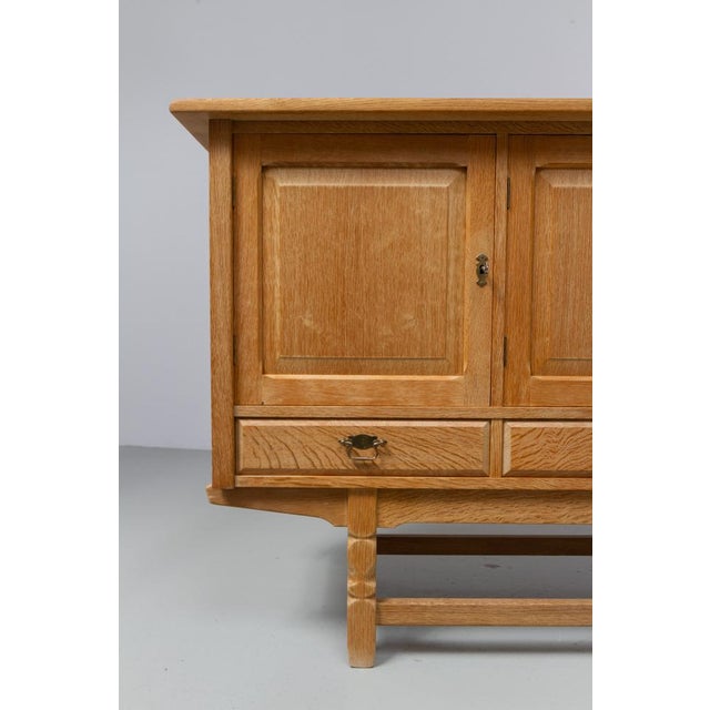 Mid-Century Brutalist Danish Oak Sideboard by Henning Kjærnulf for EG, 1960s For Sale - Image 4 of 18