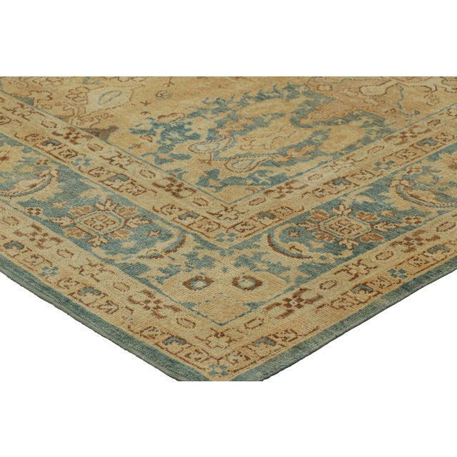 Rug & Kilim’s Oversized Oushak Style Rug in Brown & Blue With Geometric Patterns For Sale In New York - Image 6 of 7