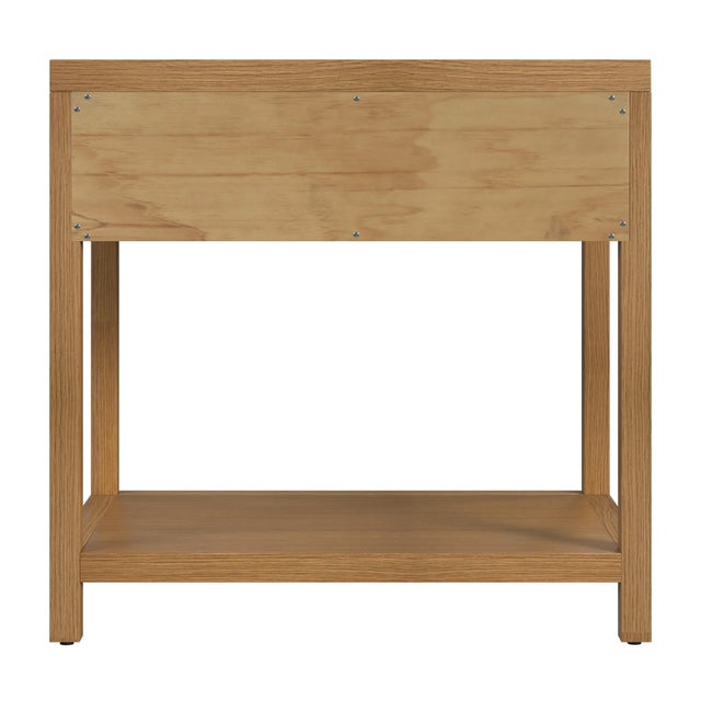 Nora 30 in. W Rectangular Wood 1 Drawer Wide Nightstand with Lower Open Shelf, Light Natural For Sale In Chicago - Image 6 of 8