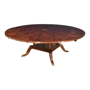 Round Perimeter Leaf Mahogany Dining Table by Leighton Hall Made-To-Order