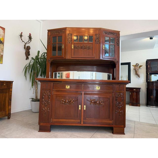 Art Nouveau Buffet in Oak Veneer, 1920s For Sale - Image 6 of 13