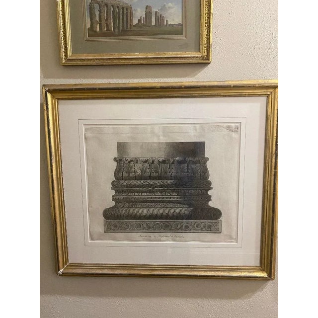 Drawing of a column base from the Constantine Baptistry in Rome, with description 'base qui esa au Baptistaire...