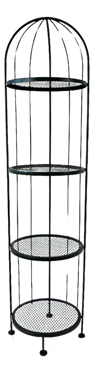 Tall Narrow Woodard Etagere in Matte Black Finish