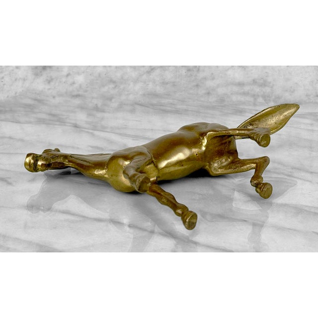 Vintage Traditional Brass Show Horse Ranch Equestrian Sculpture For Sale - Image 9 of 9