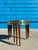 Mid-Century Modern Vintage Set of 3 Formica Brass & Walnut Nesting Tables For Sale - Image 3 of 11