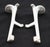Vintage surface mount shelf brackets made of white enameled cast iron. The original mounting screws are not available....