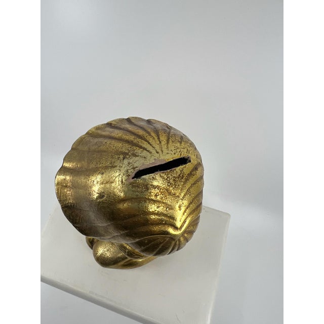 Gold 1950s Vintage Gold Finish Little Girl Figurine Piggy Bank For Sale - Image 8 of 10