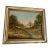 Vintage Oil on Board Painting of People in a Rural Landscape by the Lake For Sale