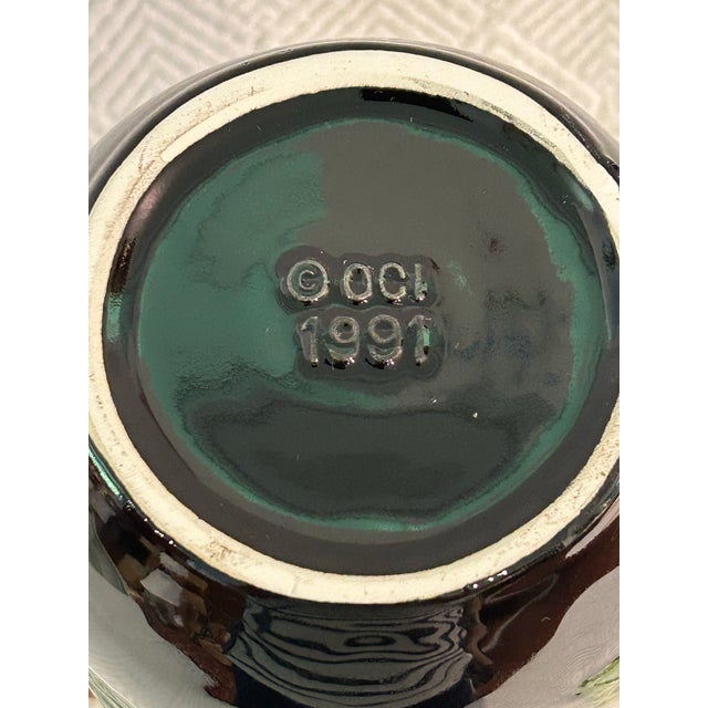 1991 Fitz and Floyd Omnibus Collection Majolica Style Hand Painted Pitcher For Sale - Image 11 of 11