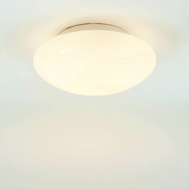 1970s Murano Glass Swirl Flush Mount or Wall Lamp From Hillebrand For Sale - Image 6 of 9