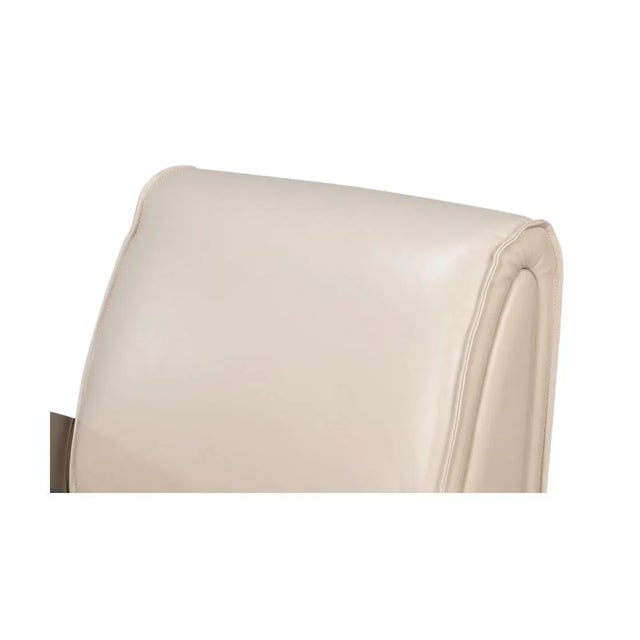 Industrial White Leather Armchair For Sale - Image 11 of 12