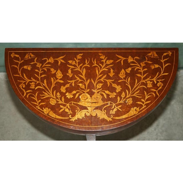 19th Century Antique English Demi Lune Chess Table, 1870 For Sale - Image 5 of 18