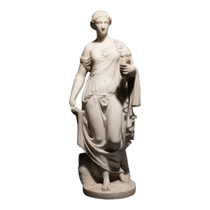 Antique 18th Century Italian Grand Tour Carved White Marble Classical Roman Statue of Flora