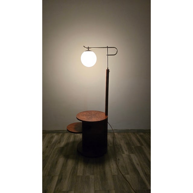 Art Deco Floor Lamp in Wood For Sale - Image 6 of 13