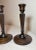 Pair Antique 1800's Hand Carved English Wood Brass Candlesticks Candle Holders For Sale In New York - Image 6 of 9
