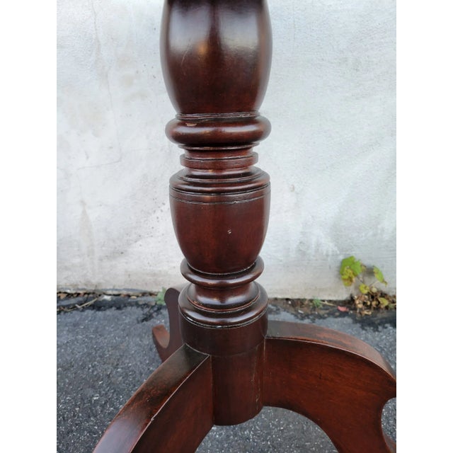 Antique Sheraton Style Mahogany Tilt Top Tea Table Candle Stand For Sale - Image 12 of 12
