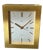 Vintage Hermès 8-Day Brushed Gilt Brass and Silk-Textured Silver Desk Clock — Swiss, C. 1960s–70s For Sale - Image 9 of 16