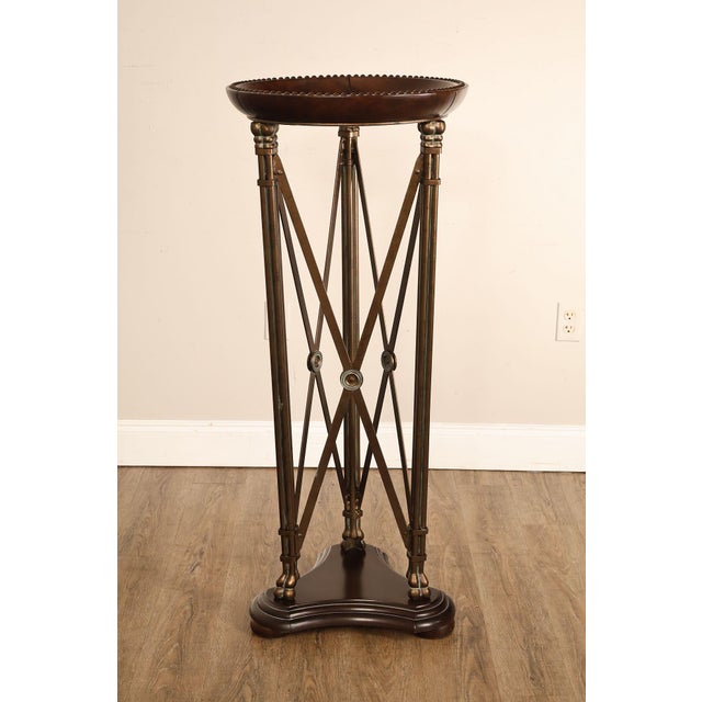 Late 20th Century Regency Style Pair Of Mahogany Pedestal Plant Stands For Sale - Image 14 of 18
