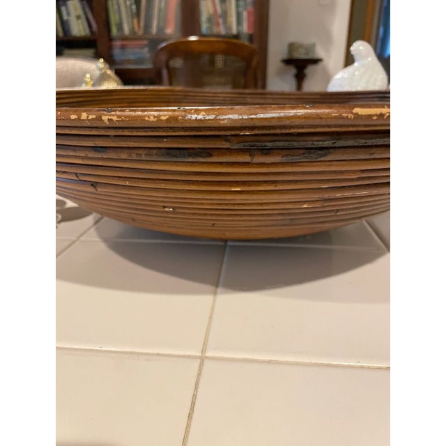 Gabriella Crespi 1970’s Large 20" Crespi Style Pencil Reed Footed Bowl For Sale - Image 4 of 10