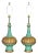 1960s Table Lamps in Turquoise and Gilt by Fortune Lamp Company - A Pair For Sale
