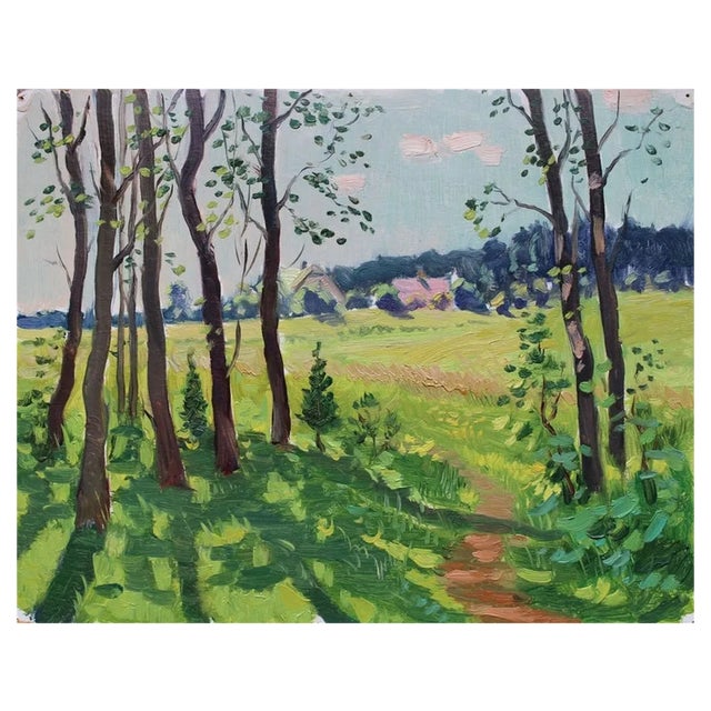 Saldavs Olgerts, Path on the Edge of the Forest, Oil on Board, 1920s For Sale