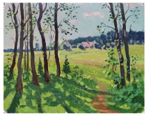 Saldavs Olgerts, Path on the Edge of the Forest, Oil on Board, 1920s