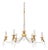 Modern Art Glass Silvered and Giltwood Chandelier For Sale