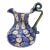 Fratelli Toso Murano Millefiori Flowers Antique Italian Art Glass Ornate Handle Cabinet Vase Pitcher For Sale