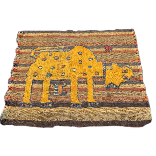 Antique Handwoven Gabbeh Palas Textile Art For Sale - Image 4 of 8