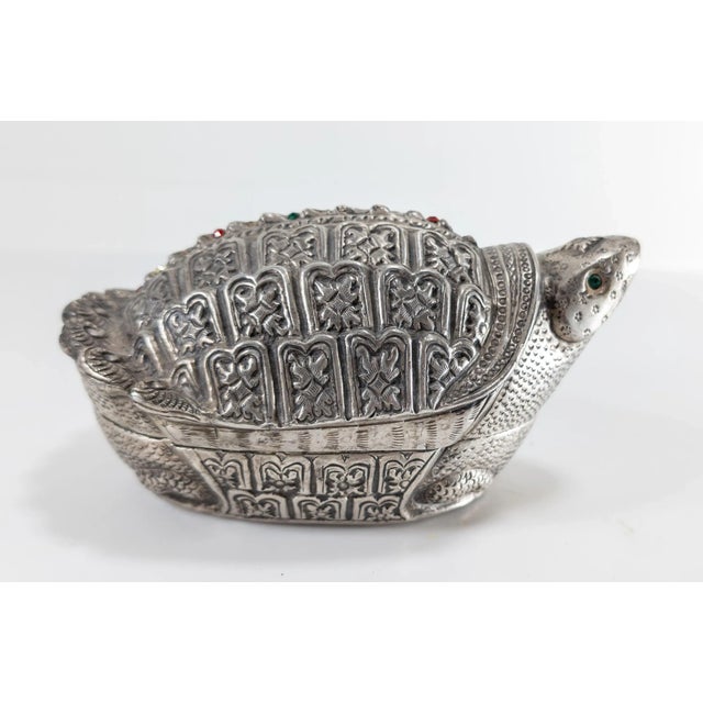 Early 20th Century South East Asian Silver Turtle Form Betel Box For Sale - Image 4 of 11