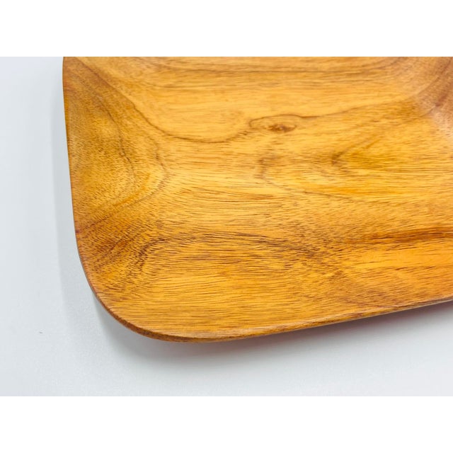 1960s Signed Blair Hawaii Koa Wood Serving Trays, Handcrafted American Modern Pair For Sale - Image 13 of 16
