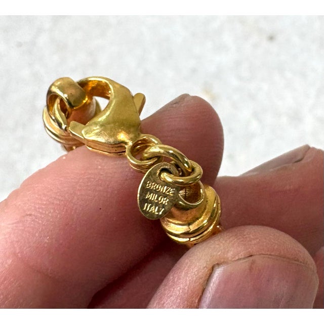 Vintage Gold Plated Bronze, Italian Bracelet For Sale - Image 4 of 5