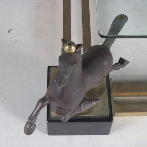 Metal Flying Horse of Gansu Coffee Table from Maison Charles, France, 1970s For Sale - Image 7 of 12