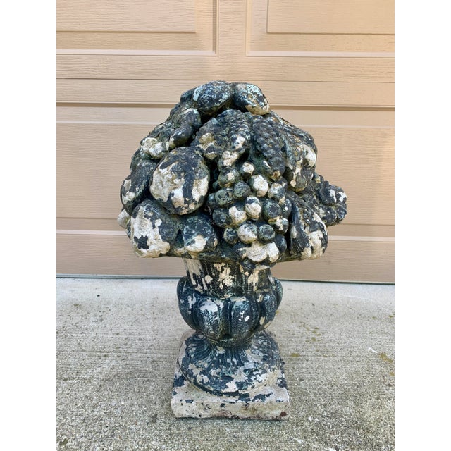 Early 20th Century Neoclassical Cast Stone Fruit-Filled Urn For Sale - Image 10 of 10