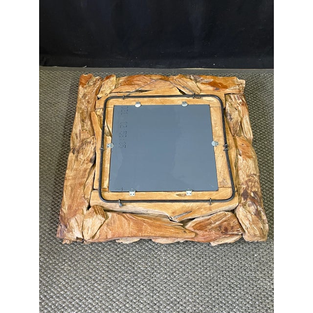 Brown Handcrafted Driftwood Mirror Frame For Sale - Image 8 of 9