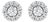 10K White Gold 1 1/2 Cttw Lab Grown Diamond Halo Stud Earrings, Pair For Sale