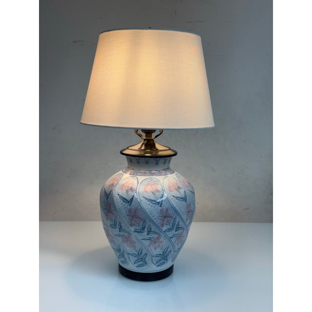 Chinoiserie Ceramic Table Lamp For Sale - Image 4 of 12